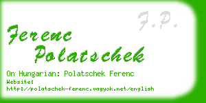 ferenc polatschek business card